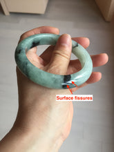 Load image into Gallery viewer, 56.5mm Certified Type A 100% Natural icy watery light green dark green chubby Jadeite Jade bangle BP36-8907
