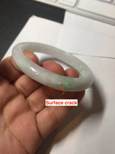 Load image into Gallery viewer, 50mm certified 100% natural Type A icy watery sunny green white (白底青) jadeite jade bangle BN69-9372
