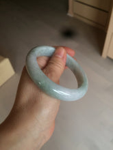 Load image into Gallery viewer, 57.5mm Certified 100% natural Type A green/gray chubby jadeite jade bangle AZ129-4065
