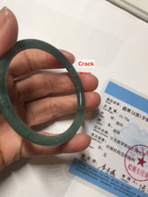 Load image into Gallery viewer, 59.5mm Certified Type A 100% Natural light green/blue/gray Guatemala slim round cut Jadeite bangle BP221-8433
