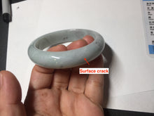 Load image into Gallery viewer, 57.4mm certified Type A 100% Natural light green/purple/black Jadeite Jade bangle BM103-5268
