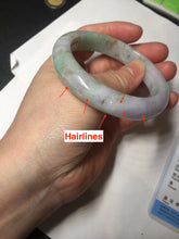 Load image into Gallery viewer, 56.5mm certified 100% natural type A sunny green/purple jadeite jade bangle BK66-4031
