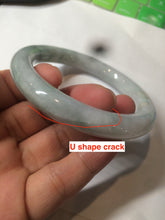 Load image into Gallery viewer, 56.5mm Certified 100% natural Type A light green round cut jadeite jade bangle R91-4067
