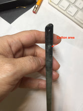 Load image into Gallery viewer, 13.5cm 100% Natural light green black gray Xiu Jade Serpentine hairpin AW31

