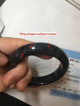 Load image into Gallery viewer, 52.5mm certified Type A 100% Natural yellow black(WuJi) black Jadeite Jade bangle PB105-3090

