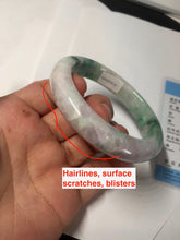 Load image into Gallery viewer, 53.7mm Certified 100% natural Type A sunny green purple jadeite jade bangle BQ34-4135
