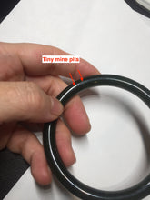 Load image into Gallery viewer, 62mm certified 100% Natural dark green/black round cut nephrite (碧玉)  bangle HN21-9155
