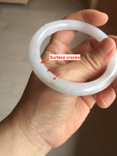 Load image into Gallery viewer, 54.5mm certified 100% natural Type A icy watery light green/white round cut jadeite jade bangle PB103-(4324)
