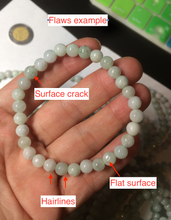 Load image into Gallery viewer, 6-6.4mm 100% natural type A green/white jadeite jade beads bracelet group BF94
