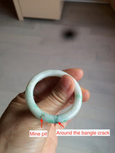 Load image into Gallery viewer, 35-38mm Type A 100% Natural sunny green/white Jadeite Jade kids bangle /scarf button group BF100
