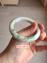 Load image into Gallery viewer, 54mm Certified 100% natural Type A sunny green/white  jadeite jade bangle BK97-0352
