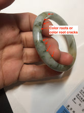 Load image into Gallery viewer, 52mm certified Type A 100% Natural light green yellow brown autumn colors slim oval Jadeite Jade bangle Q140-4074
