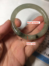 Load image into Gallery viewer, 51.5mm certified 100% natural Type A light green yellow with floating seaweed round cut jadeite jade bangle BM64-6613
