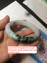 Load image into Gallery viewer, 58.8mm Certified 100% natural Type A sunny green/purple/yellow (Fu Lu Shou) jadeite jade bangle AK54-1209
