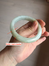 Load image into Gallery viewer, 56.6mm certified 100% natural Type A icy watery light yellow/white with jadeite jade bangle BL55-3278
