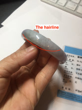 Load image into Gallery viewer, 53mm Certified Type A 100% Natural light green white purple oval Jadeite bangle X160-3838(Etsy 已经列)

