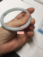 Load image into Gallery viewer, 53.5mm certified 100% natural sunny green purple gray oval jadeite jade bangle BS41-4531
