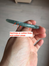 Load image into Gallery viewer, 53.5mm Certified Type A 100% Natural light green/blue slim round cut Guatemala Jadeite bangle PB128-1480
