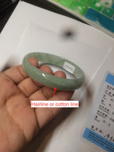 Load image into Gallery viewer, 52mm Certified Type A 100% Natural icy watery light green Jadeite Jade oval bangle Q128-7341
