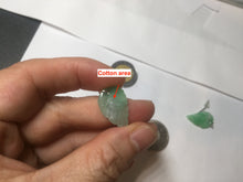 Load image into Gallery viewer, 100% natural type A sunny green jadeite jade leaf earring PC25-4
