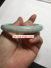 Load image into Gallery viewer, 56.5mm 100% natural type A white/sunny green round cut jadeite jade bangle BL109
