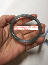 Load image into Gallery viewer, 59.5mm Certified Type A 100% Natural dark green/blue/gray with Guatemala slim round cut Jadeite bangle BG202-8832
