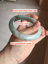 Load image into Gallery viewer, 57.5mm Certified 100% natural Type A icy watery oily dark green/gray(油青) jadeite jade bangle PC119-0352
