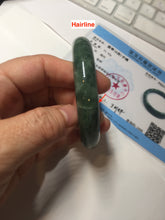 Load image into Gallery viewer, 58.2mm certified type A 100% Natural oily spinach green jadeite jade bangle PC11-9242
