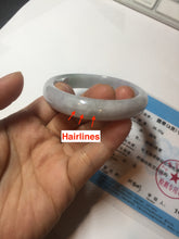 Load image into Gallery viewer, 53mm Certified Type A 100% Natural light green white purple oval Jadeite bangle X160-3838(Etsy 已经列)
