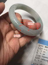 Load image into Gallery viewer, 58.5mm Certified Type A 100% Natural icy watery green/purple chubby Jadeite Jade bangle PB246-9529
