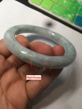 Load image into Gallery viewer, 56.4 mm certificated Type A 100% Natural light green round cut Jadeite Jade bangle S54-4069
