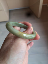 Load image into Gallery viewer, 49.5mm Certified Type A 100% Natural yellow/gray/green Jadeite Jade bangle AF80-5002
