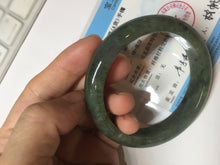 Load image into Gallery viewer, 54mm Certified 100% natural Type A oily dark green/gray/black (老油青) jadeite jade bangle PD128-6285
