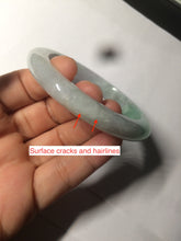 Load image into Gallery viewer, 57mm certified Type A 100% Natural sunny green/white/purple Jadeite Jade bangle L146-5350
