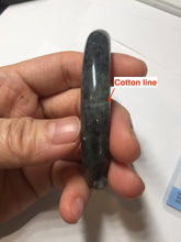 Load image into Gallery viewer, Sale! 100% Natural Certified 56 mm black/white (籽料青花) seed material round cut nephrite Hetian Jade bangle HHE105-5500
