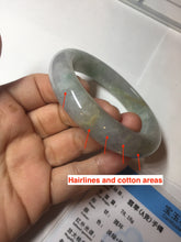 Load image into Gallery viewer, 60mm Certified Type A 100% Natural white/light purple/brown/yellow/gray (FU LU SHOU) Jadeite Jade bangle BF105-8658
