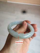 Load image into Gallery viewer, 57.4mm Certified 100% natural Type A icy watery green/white/gray jadeite jade bangle AY70-0343
