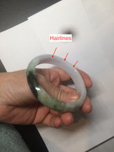 Load image into Gallery viewer, 60mm certified type A 100% Natural green/dark green/white jadeite jade bangle BG26-1711
