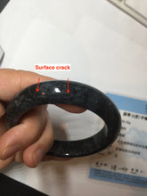 Load image into Gallery viewer, 52.5mm certified Type A 100% Natural yellow black(WuJi) black Jadeite Jade bangle PB105-3090
