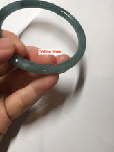 Load image into Gallery viewer, 58.5mm Certified Type A 100% Natural dark green/blue/gray with Guatemala slim flat round cut Jadeite bangle BG200-8830
