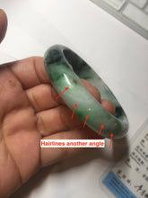 Load image into Gallery viewer, 56mm certified Type A 100% Natural sunny green/dark green/jungle green/light purple Jadeite Jade bangle AQ85-7885
