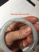 Load image into Gallery viewer, 54mm certified 100% natural type A icy watery white round cut jadeite jade bangle BL9-9890

