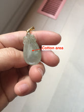 Load image into Gallery viewer, 100% Natural type A icy watery light green/gray Jadeite Jade seashell (福贝)  pendant F150
