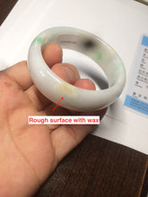 Load image into Gallery viewer, 46.7mm Certified Type A 100% Natural sunny green/white（白底青） Jadeite Jade bangle AC73-1483
