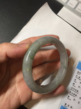 Load image into Gallery viewer, 53mm 100% natural certified dark green/gray jadeite jade bangle BM53-8655
