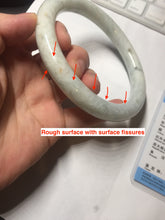 Load image into Gallery viewer, 75.2mm certified Type A 100% Natural light green white round cut plus size Jadeite Jade bangle BP172-1258
