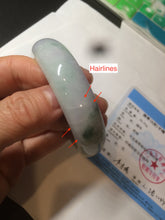 Load image into Gallery viewer, 56.2mm certified Type A 100% Natural green/purple chubby Jadeite Jade bangle AY73-5917
