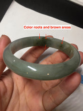 Load image into Gallery viewer, 55.8mm Certified 100% natural Type A oily dark green/gray/black jadeite jade bangle BN32-8086
