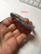 Load image into Gallery viewer, 51.5mm certified Type A 100% Natural black white light green (WuJi) Half Mountain, Half Water(半山半水) Jadeite Jade bangle PB158-5849
