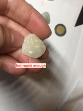 Load image into Gallery viewer, 100% Natural type A icy watery light green white small happy Buddha (拇指佛) jadeite Jade pendant group F131
